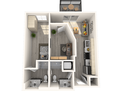 a 1 bedroom floor plan  apartments 670 sq ft